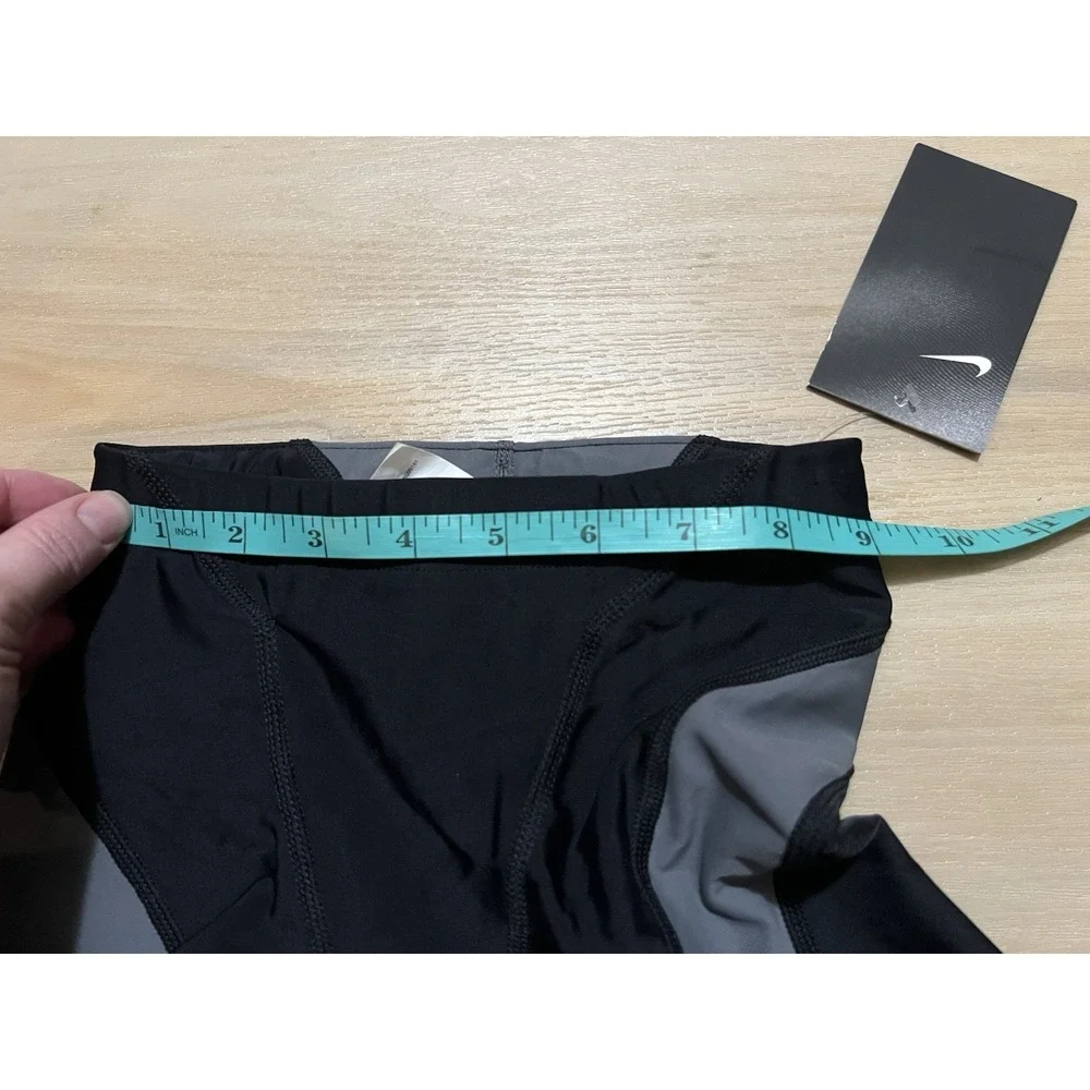 NWT Nike Mens Size 24‎ HydraStrong Colorblock Jammer Swimsuit Black And Gray